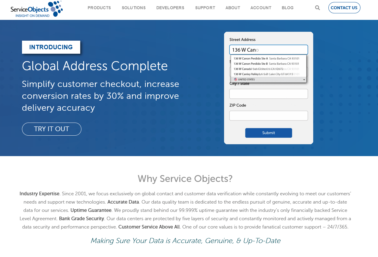 Service Objects Inc logo